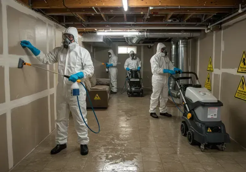 Basement Moisture Removal and Structural Drying process in Rogers City, MI